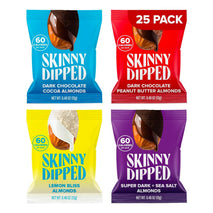 SkinnyDipped Snack Attack Minis Almond Variety Pack, 25 Individually Wrapped Mini Bags
