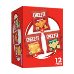cheez-it variety pack, 12.1oz box, 12 packs, original, white cheddar, cheddar jack flavors