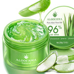 aloderma organic 96% aloe vera gel hydrating face body after-sun care 7oz