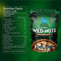 100% Wild-Grown Organic Brazil Nuts with High Selenium Content 7oz Pouch Non-GMO Snack