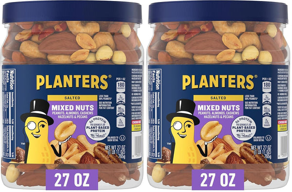 PLANTERS Deluxe Salted Mixed Nuts, 34oz Container