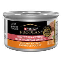 grain-free purina pro plan chicken cat food, 24 cans, 3 oz, sensitive skin and stomach
