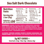 Munk Pack Fiber Nut Bars, Sea Salt Dark Chocolate, Gluten Free, 5g Fiber, 3g Net Carb, 24 Count