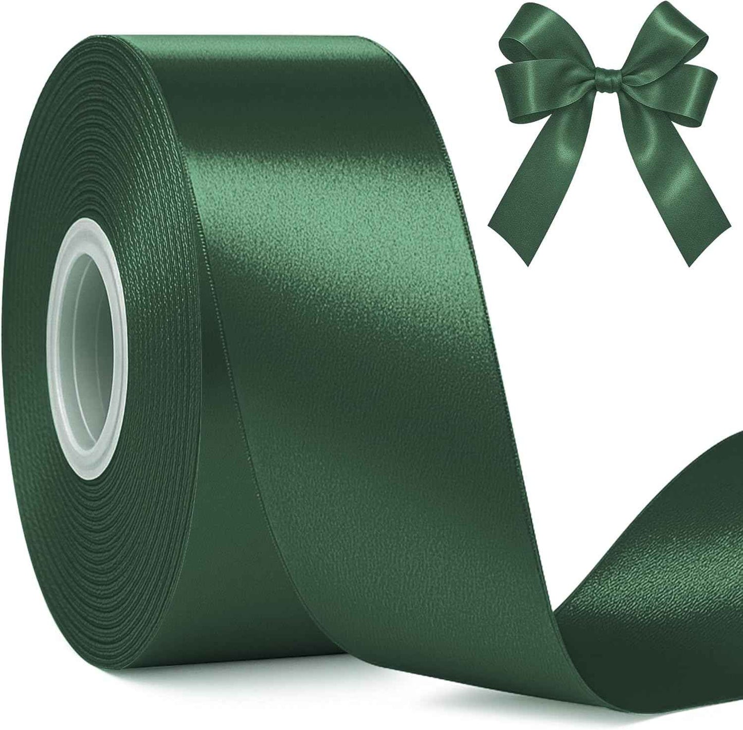 Fullive Red Ribbon 1 1/2 Inch, 30 Yards Red Ribbon for Gift Wrapping, Polyester Satin Christmas Ribbon for Wedding Xmas Tree Valentines Day Decorations DIY Bows Wrapping Bouquet Floral Arrangements