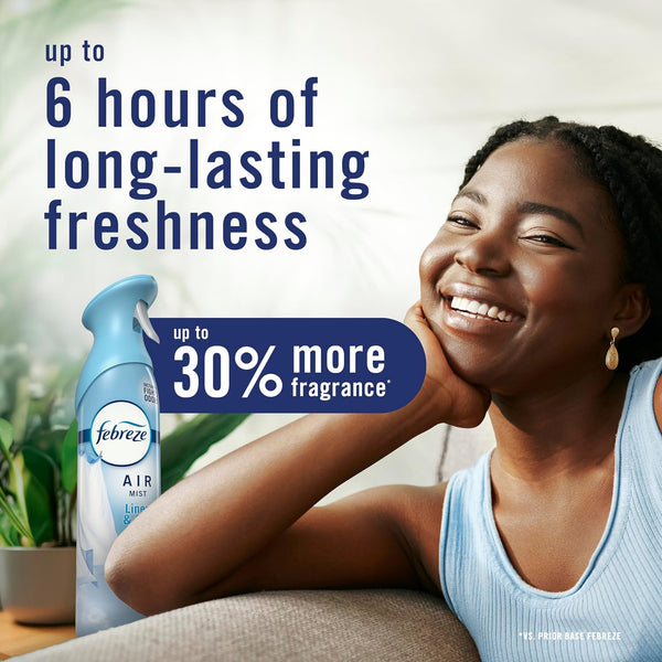 Febreze Air Mist, Air Freshener Spray, Odor Fighting Room Spray, Deodorizer for Home Bathroom Kitchen Office Apartment Dorm Room Classroom, Heavy Duty Crisp Clean Scent, 8.1oz, (Pack of 6)