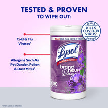 LYSOL Disinfecting Wipes, All Purpose Cleaner, Multi-Surface Antibacterial Cleaning Wipes, Household Cleaning Supplies, Dorm Essentials, Lavender + Mango Scents, 80 ct. (4 Pack)