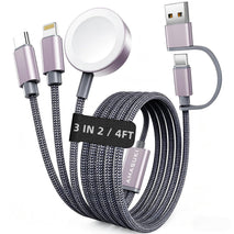 2026 Travel Essentials for Apple Watch Charger,Cruise Vacation Camping Essentials,iPhone Charger,Multi Charging Cable,3 in 2 Charging Docks for iWatch Series 11-2/Ultra,iPhone 17-12,Car