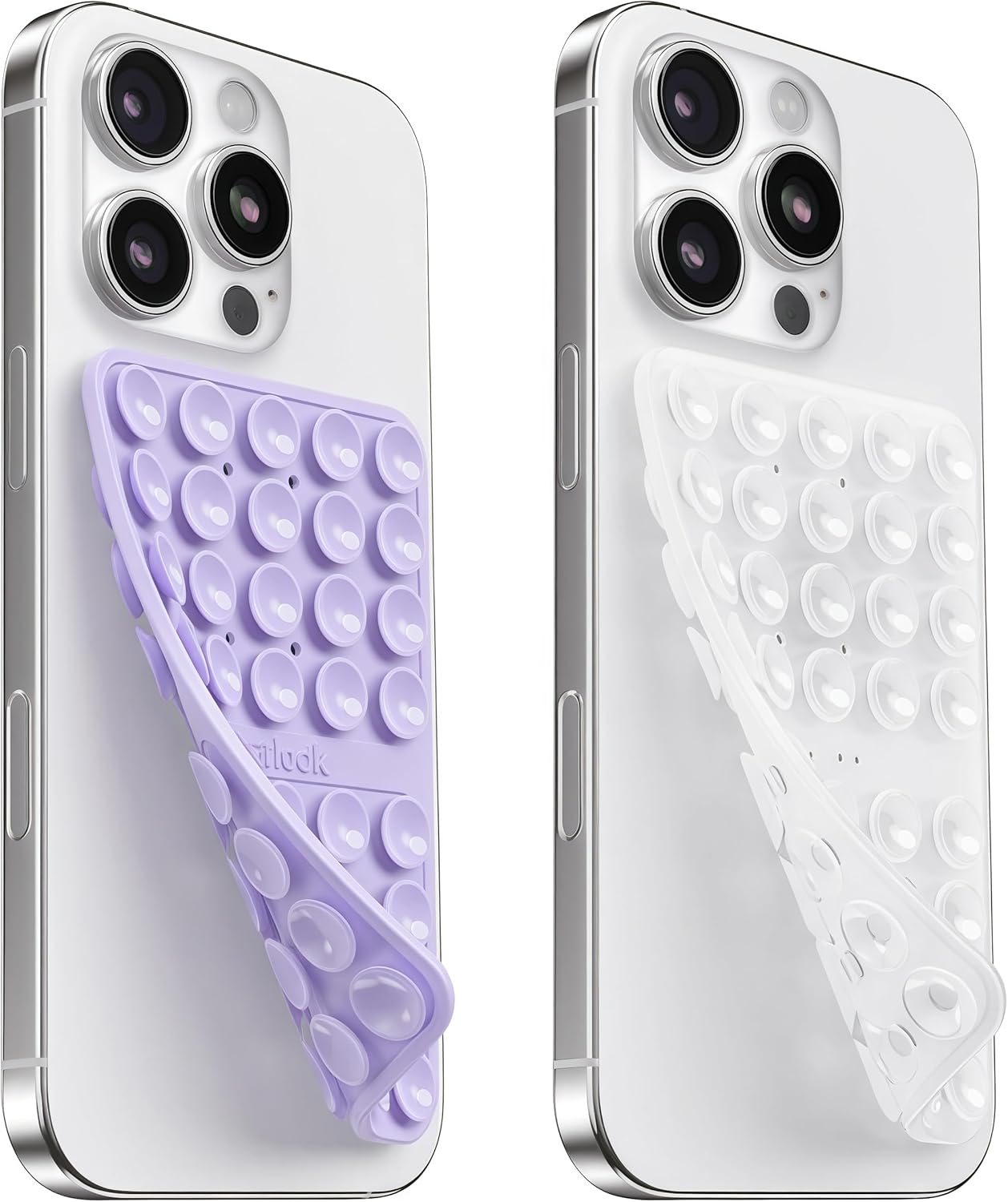 Klearlook Silicone Double-Sided Suction Cup Phone Case Detachable Mount, Sticky Phone Grip with Higher Suction Power for iPhone, Hands-Free Phone Accessories Holder for Selfies and Videos, Light Pink