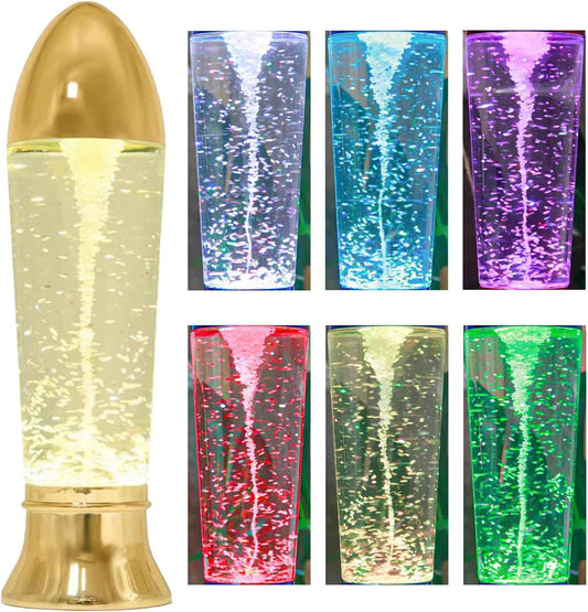 YAKii 10.5" Tornado Lamp LED Color Changing,Tornado Maker Science Toy, Battery/USB Cable Operated,Christmas Day Decoration Gold