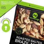 Brazil Nuts Roasted and Salted, No Shell, Whole, 16oz, Packed Fresh in Resealable Bag