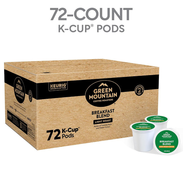 Green Mountain Coffee Roasters Breakfast Blend Single-Serve Keurig K-Cup Pods 72 Count