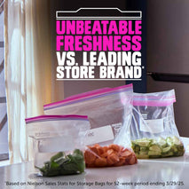 Ziploc Gallon Food Storage Bags, Stay Open Design with Stand-Up Bottom, Easy to Fill, 81 Count