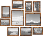 SONGMICS Rustic Brown Picture Frame Set, 10-Piece, Including 2 8x10, 4 5x7, and 4 4x6 Photos, Wall Gallery Decor, Christmas Gift