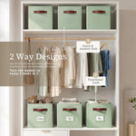 DECOMOMO Storage Bins, Sage Green, 6-Piece Set, 10.5" x 11"
