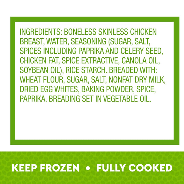 Just Bare Lightly Breaded Chicken Breast Strips | Fully Cooked | 16G Protein |Frozen | 1.50 LB