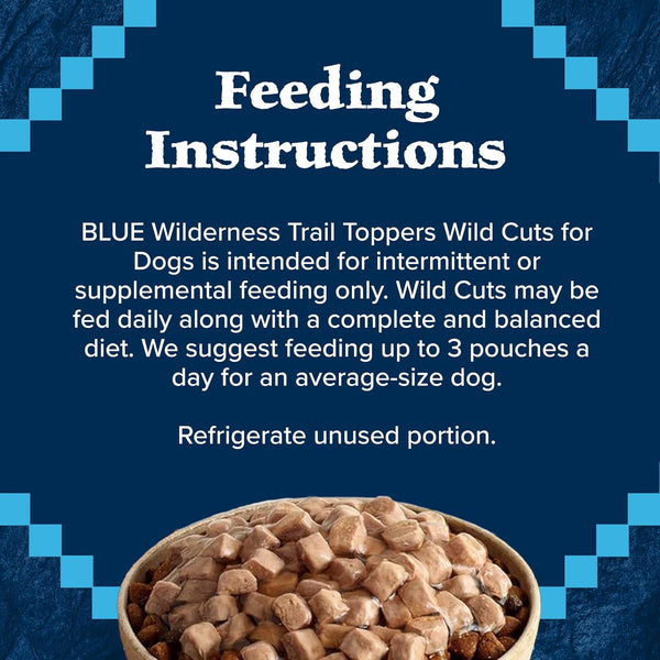 blue buffalo wilderness trail toppers wild cuts wet dog food variety pack, high-protein & grain-free, 12 count, 6 chicken and 6 beef flavors