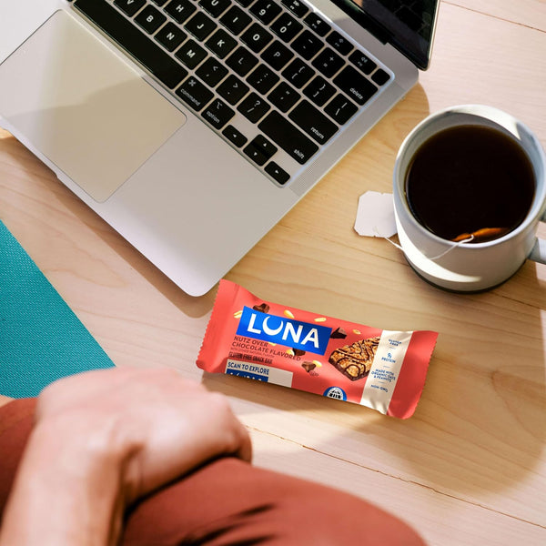 LUNA Bar Nutz Over Chocolate Flavor Gluten-Free Non-GMO 7-9g Protein Made with Organic Oats Low Glycemic