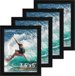 FIXSMITH 8x10 Picture Frame Set of 2, Photo Frame with HD Plexiglass, Display Pictures 5x7 with Mat or 8x10 Without Mat Multi Picture Frames Collage for Tabletop or Wall Display, Black