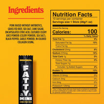 Fatty Mini Meat Sticks Made with Grass Fed Beef and Pork
