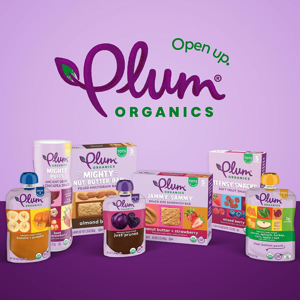 Plum Organics Teensy Snacks Soft Fruit Snacks - Mixed Berry - 0.35 oz Bags (Pack of 40) - Organic Toddler Food Fruit Snacks