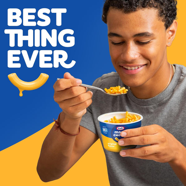 Kraft Original Mac and Cheese, Easy Microwave Dinner Cups, 8 Count, No Artificial Flavors or Preservatives, 2.05 oz