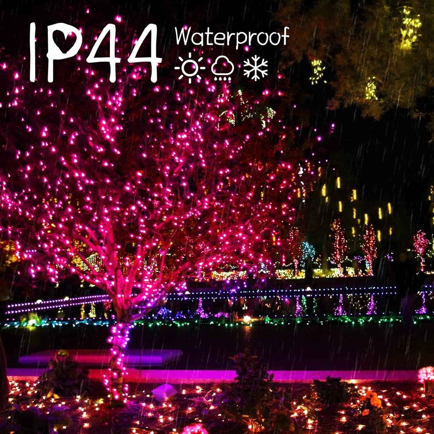 Minetom Pink Mini Christmas Lights - 39 Feet 100 LED Fairy String Lights with 8 Lighting Modes Waterproof Connectable for Indoor Outdoor Xmas Tree Garland Wreath Holiday Valentine's Day Decoration