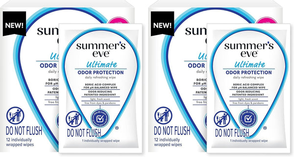 Summer's Eve 12-count Ultimate Odor Protection Daily Feminine Wipes with pH-balanced boric acid formula
