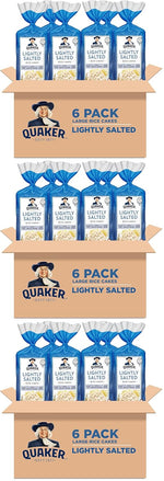 Quaker Large Rice Cakes, 3 Flavor Variety Pack, Gluten Free, 6 Count