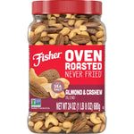 Fisher Oven Roasted Mixed Nuts, 24 Oz, Almonds, Cashews, Pecans, Pistachios, Healthy Snack