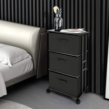 MAX Houser 3-Drawer Dresser Storage Tower for Bedroom, Closet, Office, Black
