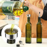 Aozita 17oz glass olive oil bottle dispenser with pourers and funnel for kitchen use