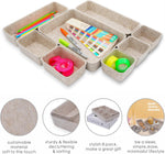 Desk Drawer Organizer Tray, 8-Piece Beige Office Storage, Nordic Minimalist Lifestyle
