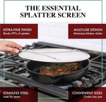13 Inch Stainless Steel Grease Splatter Guard for Frying Pan - BergKoch Splatter Screen for Cooking Fried Chicken, Bacon, and Popcorn