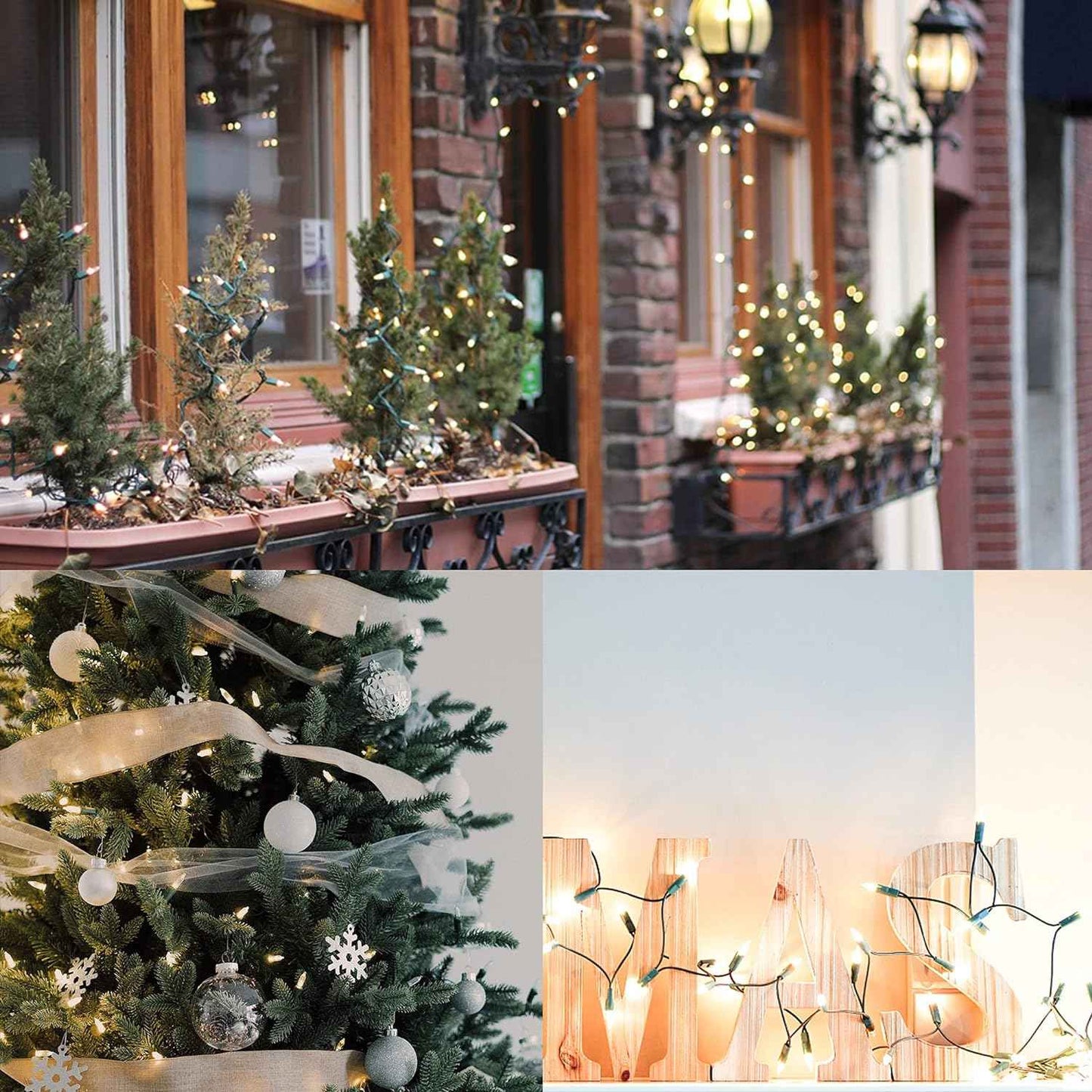 Christmas Lights, 150 Count 29 FT Christmas Mini String Lights, Green Wire Fairy Light, 120V UL Certified Connectable Xmas Tree Light for Patio, Holiday, Party, Outdoor Indoor Decoration, Warm White