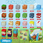 200PCS Magnetic Blocks Set for Kids, STEM Montessori Stacking Toys, Sensory Building Cubes for Toddlers, Age 3-10, Christmas Birthday Gifts