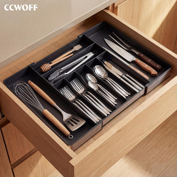 Extra Large Silverware Organizer for Kitchen Drawers and Utensil Holder