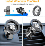 kaistyle magsafe dashboard car mount - 20 n52 magnets, 360° rotation, hands-free