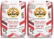 caputo chefs flour 2.2 lb pack of 2 italian double zero 00 soft wheat for pizza dough bread and pasta