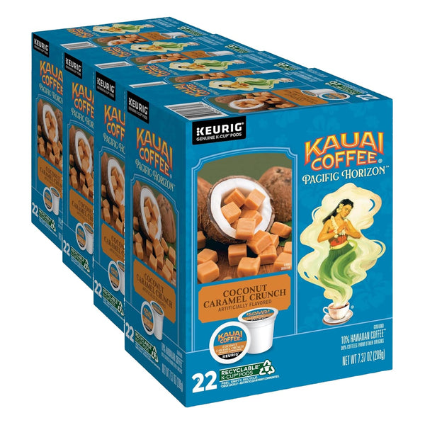Kauai Coffee K-Cup Pods for Keurig Brewers, Arabica Coffee, Medium Roast, Vanilla Beans with Toasted Macadamia Nuts