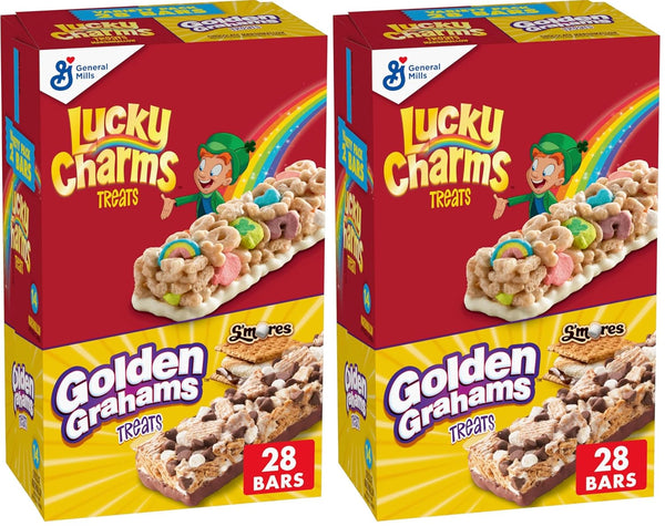 Lucky Charms and Golden Grahams S'mores Cereal Bars Variety Pack 28 Ct 26.7 oz