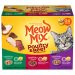 meow mix tenders in sauce wet cat food variety pack poultry beef 2.75 ounce cups 24 count
