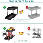 DEKAVA Under Sink Organizer 2 Pack, Bathroom Cabinet Organizer, 2 Tier Sliding Cabinet Basket