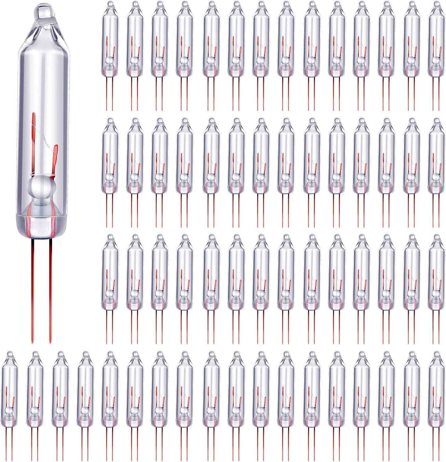 Mudder 100 Pcs Mini Christmas 2.5 Volt Replacement Light Bulbs for Christmas Trees Decorative Light Supplies Indoor Outdoor Xmas Decor, 0.17 Ampere, 0.42 Watt (Clear)