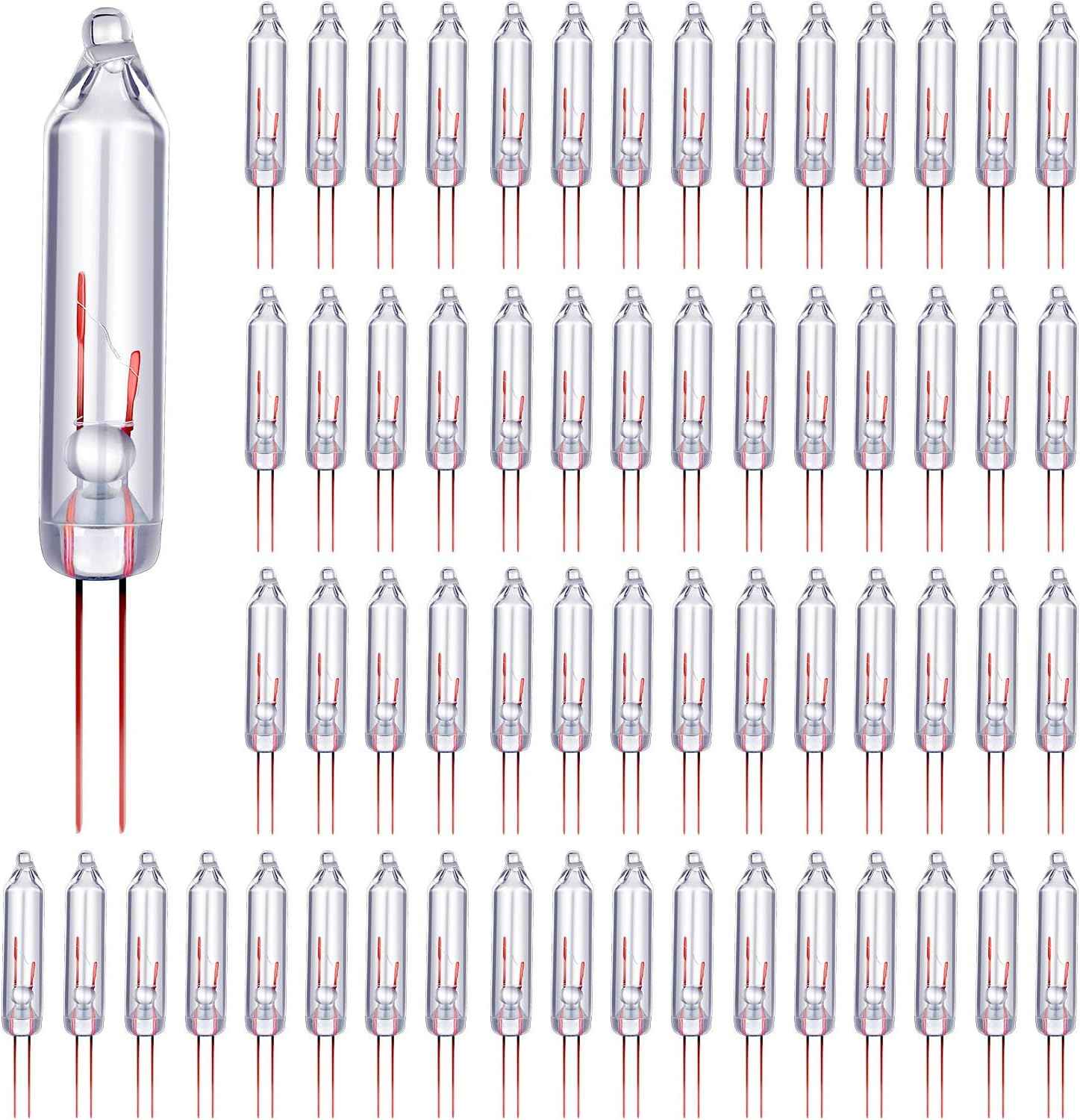 Mudder 100 Pcs Mini Christmas 2.5 Volt Replacement Light Bulbs for Christmas Trees Decorative Light Supplies Indoor Outdoor Xmas Decor, 0.17 Ampere, 0.42 Watt (Clear)