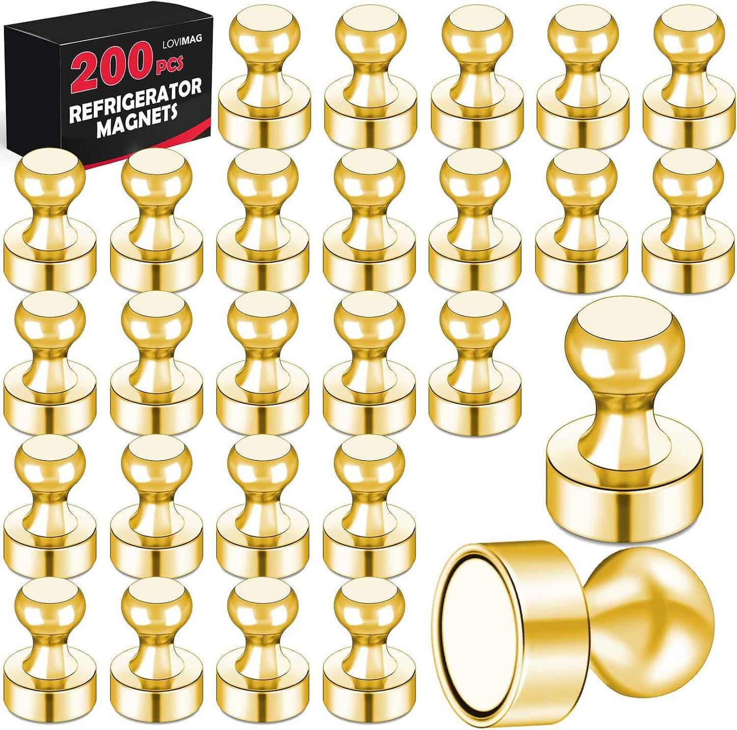 LOVIMAG 12Pcs Black Fridge Magnets, Small and Strong Magnets for Whiteboard, Office, Classroom, Map, Kitchen