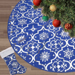 Flash World 48 Inch Large Christmas Tree Skirt Xmas Soft Cover Mat Decor Snowflake Collar Farmhouse Tree Skirt for Holiday Ornaments Party Home Indoor Decorations (Red, 48INCH)