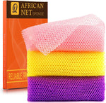 ujfqbh 3 pieces african bath sponge pink yellow purple exfoliating shower body scrubber