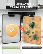 Stainless Steel Cutting Board for Kitchen, Dual-Sided Functionality, Food-Grade Materials, and Space-Saving Design
