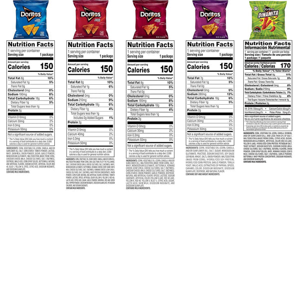 Doritos Flavored Tortilla Chips Variety Pack with 40 Bags in Different Flavors
