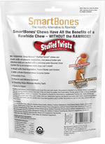 SmartBones Stuffed Twistz with Peanut Butter, Rawhide-Free Dog Chews - Pork Flavor, 6 Twistz, Easy to Digest